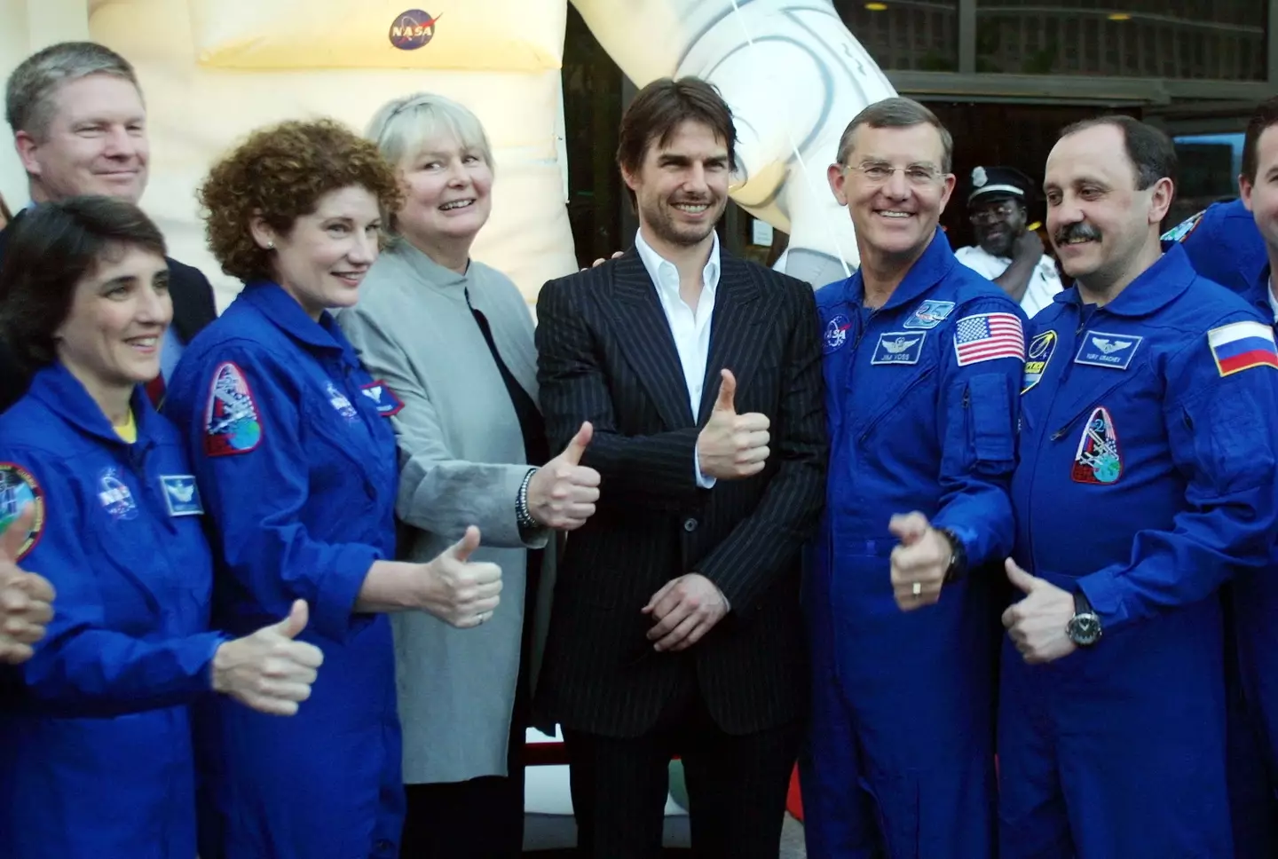 Tom Cruise in 2002 with astronauts from the International Space Station (Manny Ceneta/Getty Images)