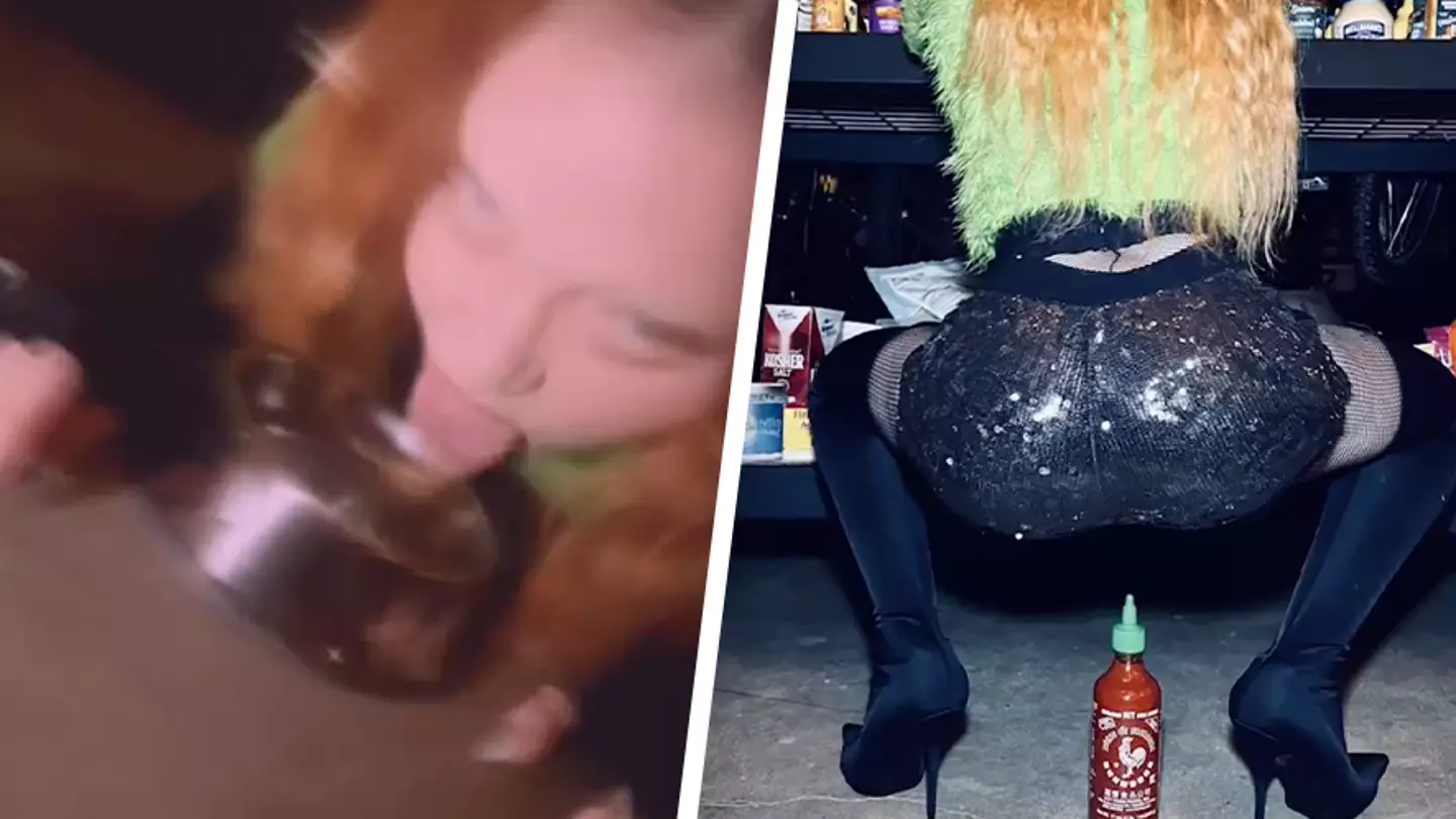 Madonna licks dog bowl and squats over Sriracha sauce in bizarre new video
