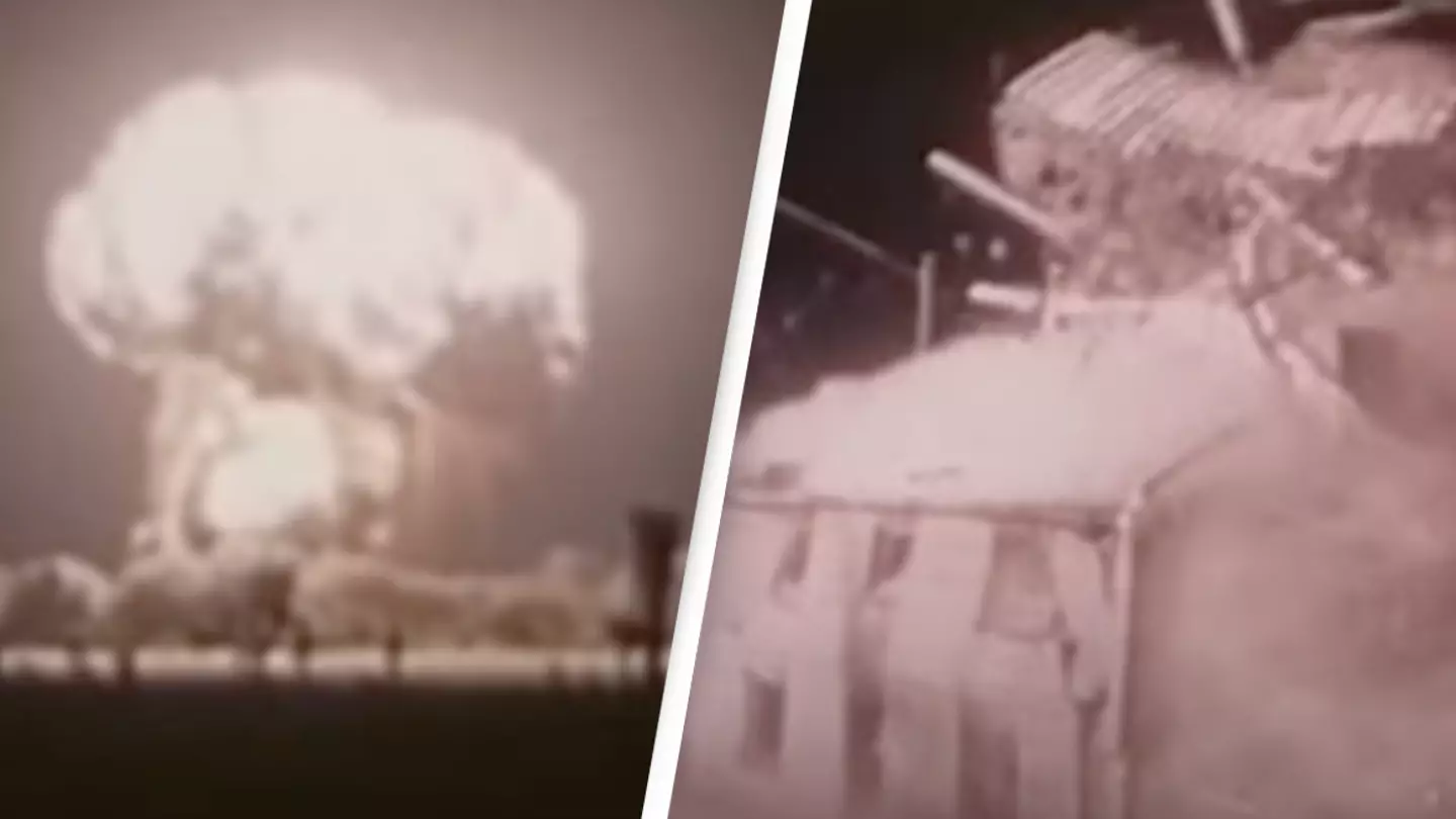 Terrifying footage shows deadly impact of a nuclear bomb dropped on a test village