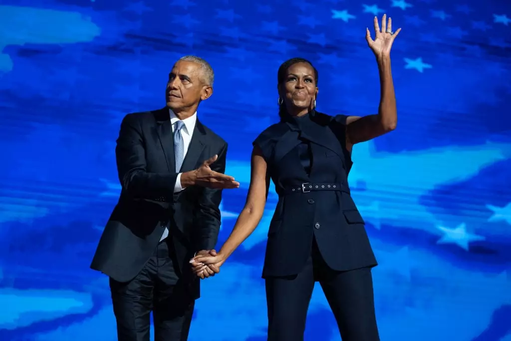 Michelle and Barack Obama appeared in the video (Tom Williams/CQ-Roll Call, Inc via Getty Images)