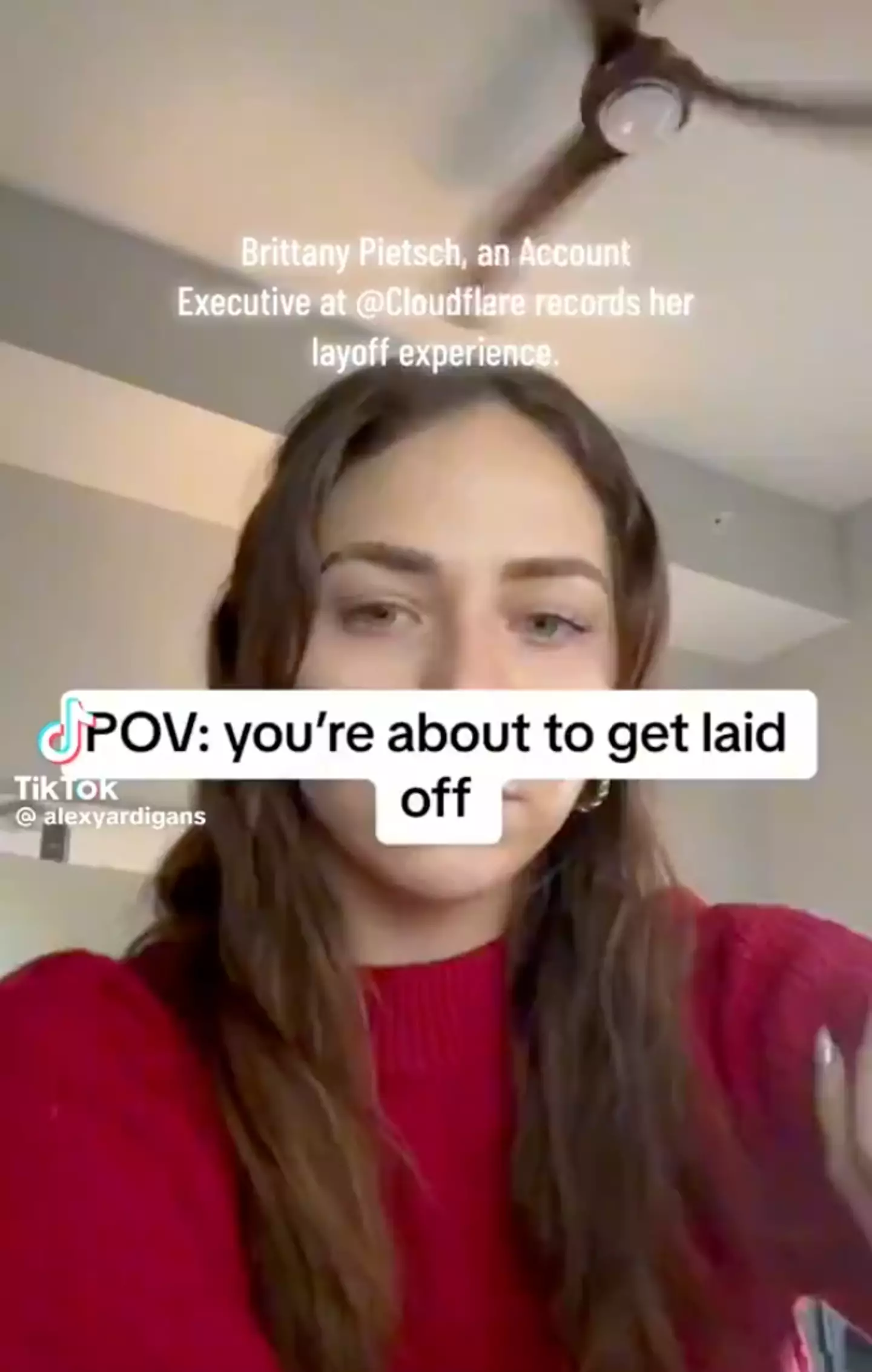 She was in a meeting with two people she had never met before.