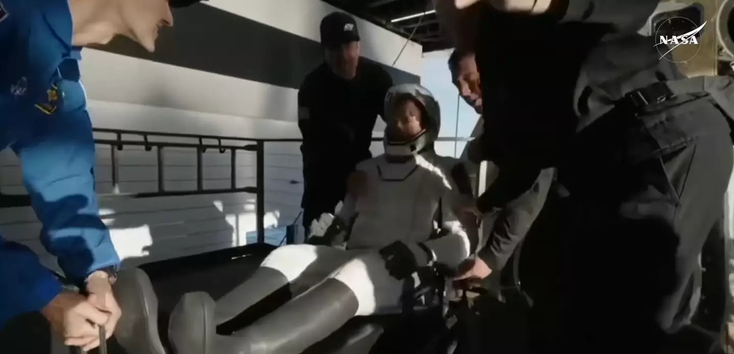 NASA astronaut Nick Hague was the first off (NASA)