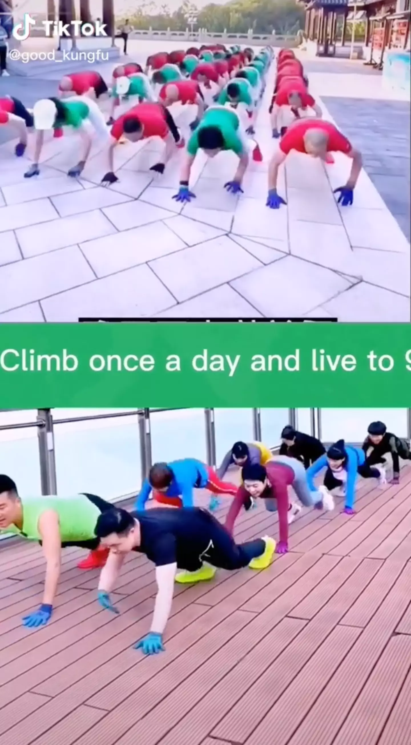 This video claims that climbing 'once a day' can increase life expectancy.