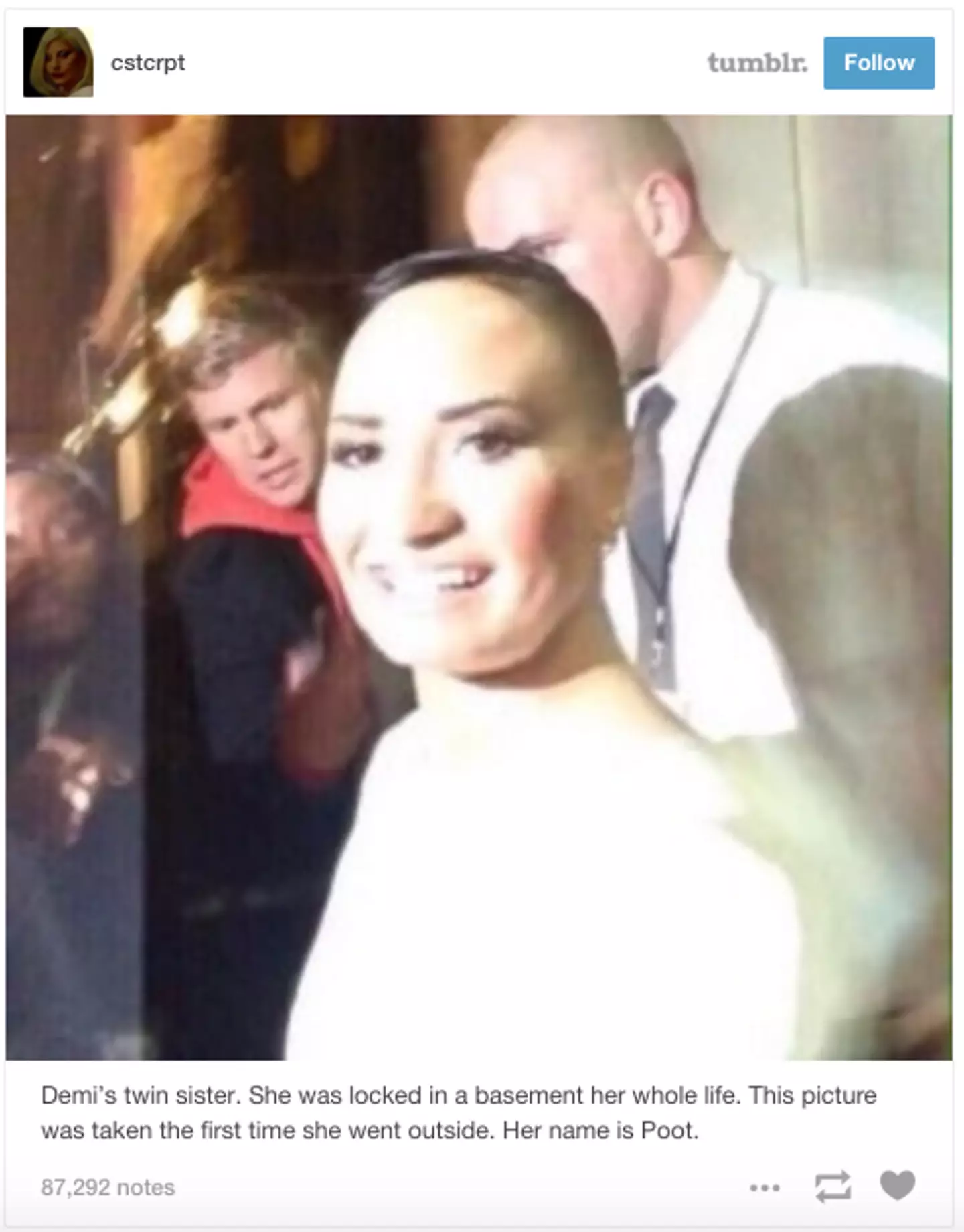 Demi Lovato thought the photo was just a 'bad angle'.