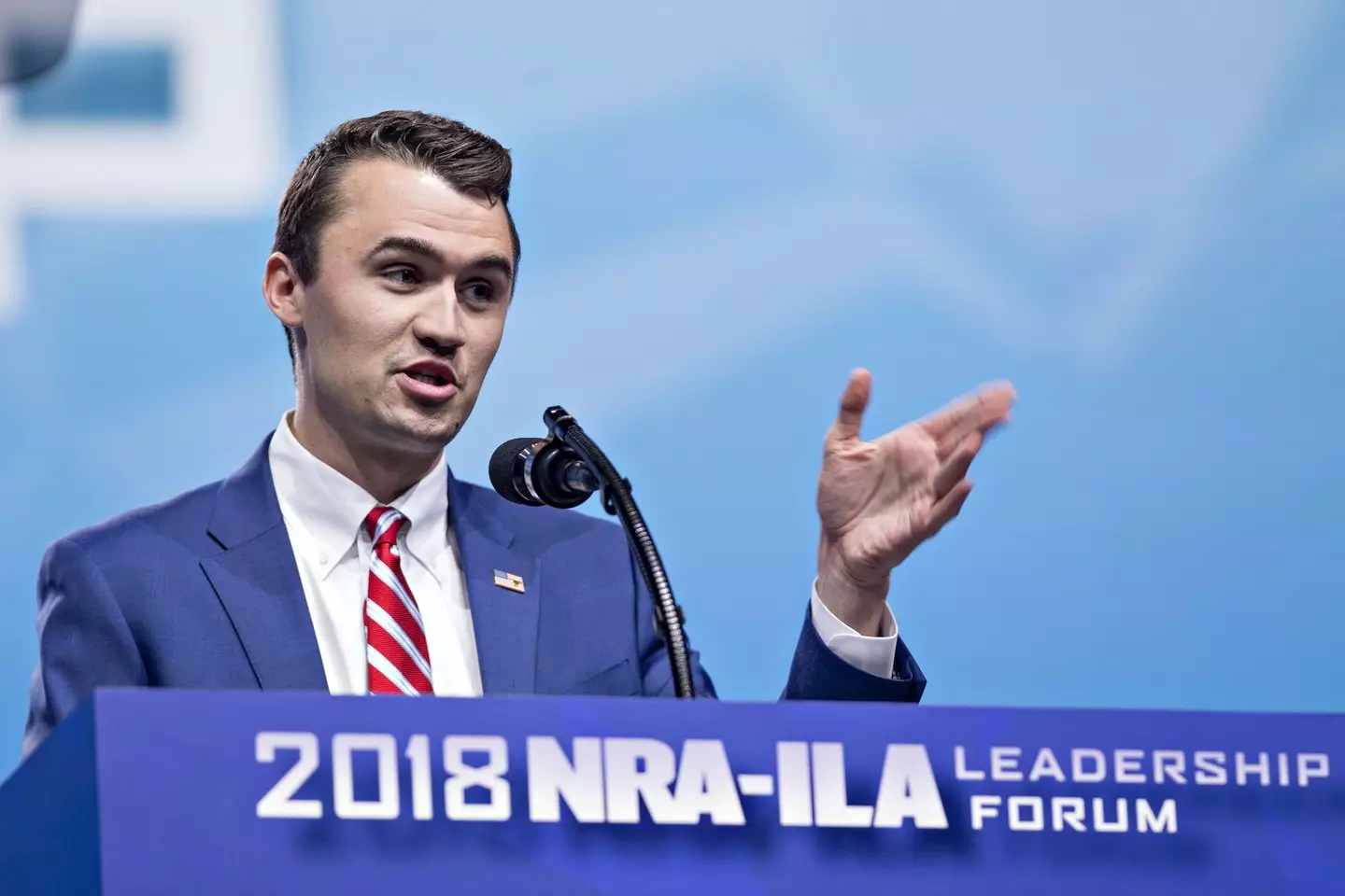 Charlie Kirk defended the 2nd Amendment throughout his adult life (Daniel Acker/Bloomberg via Getty Images)