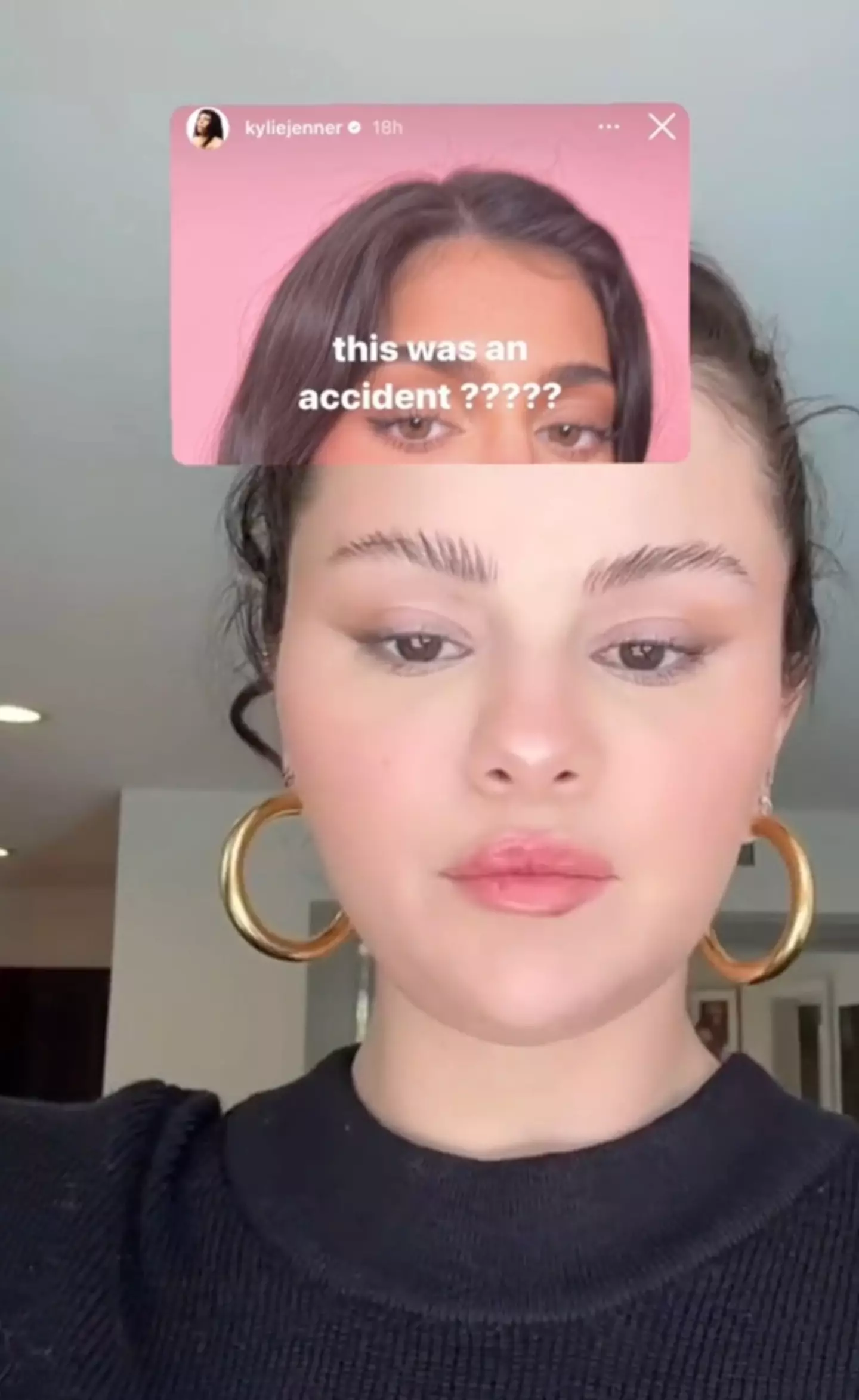 Some people thought Kylie's post was a response to Selena's eyebrow video.