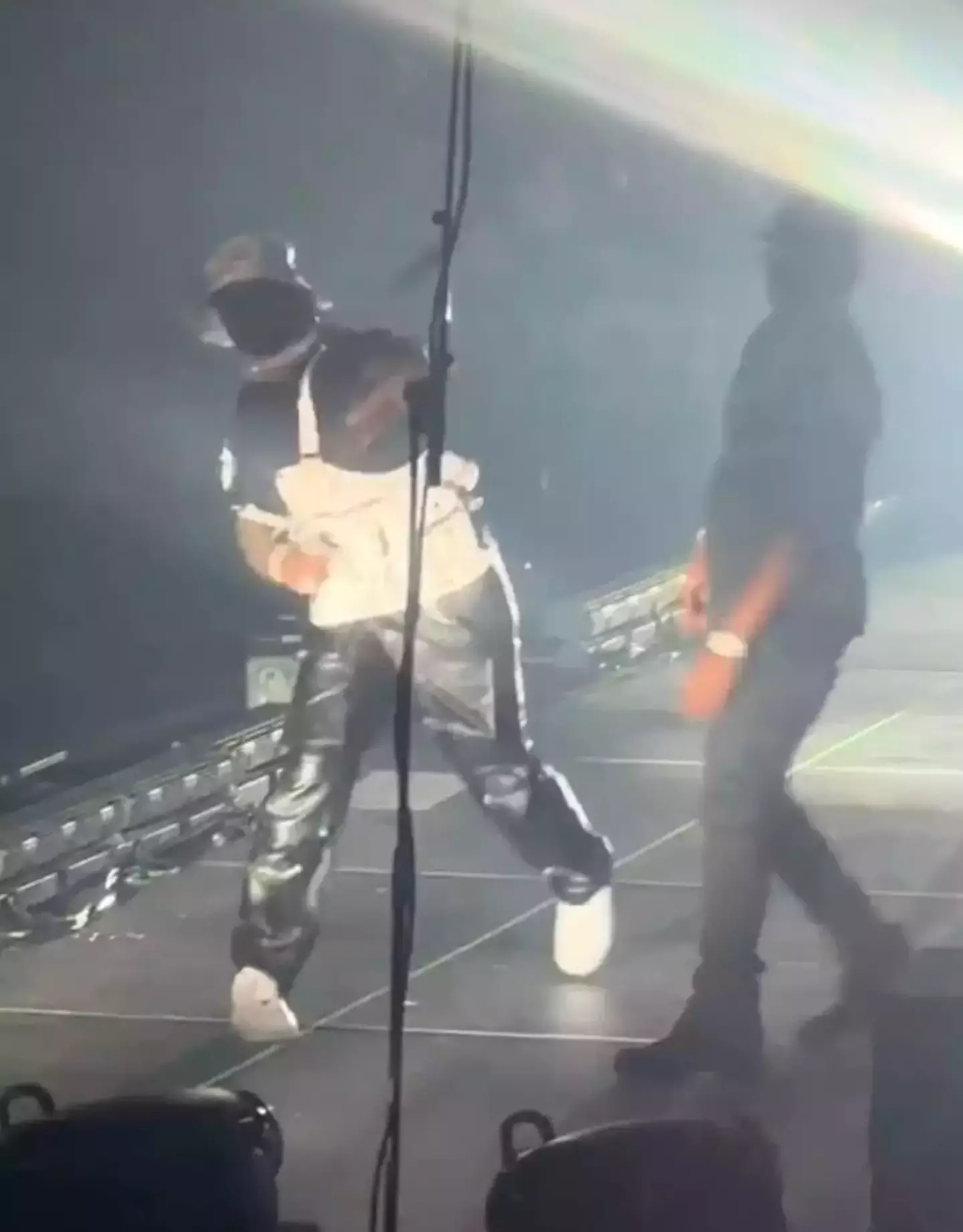 Footage captured the moment 50 Cent threw his mic off the stage in LA.