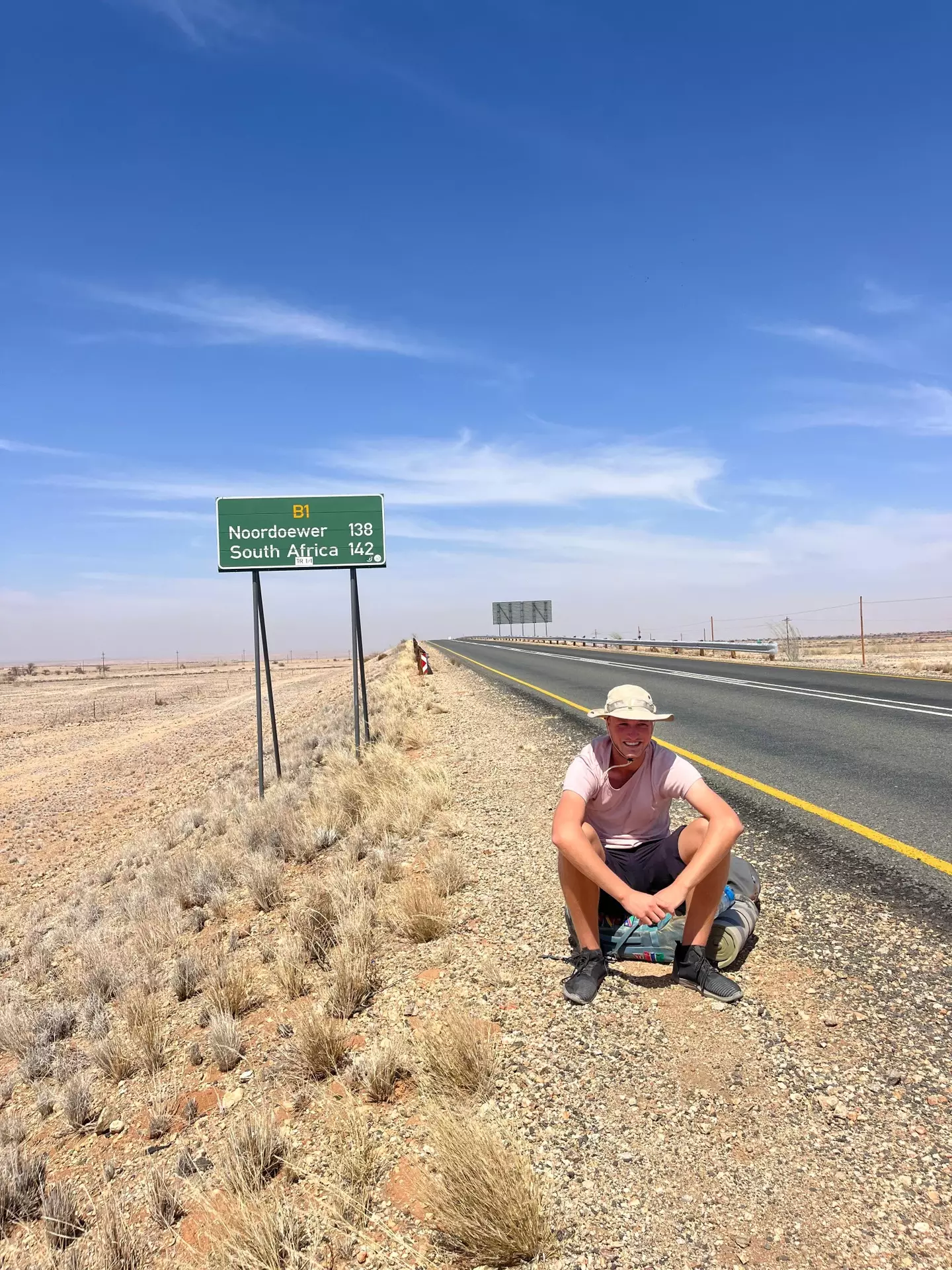 Timo de Jong's first challenge saw him hitchhike from the UK to South Africa (Supplied)