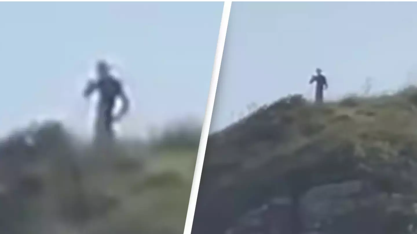 Hikers capture bizarre footage of ‘10ft tall aliens’ watching over hilltop