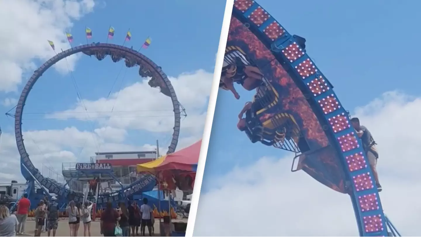 Terrified passengers stuck upside down for three hours as rollercoaster gets stuck