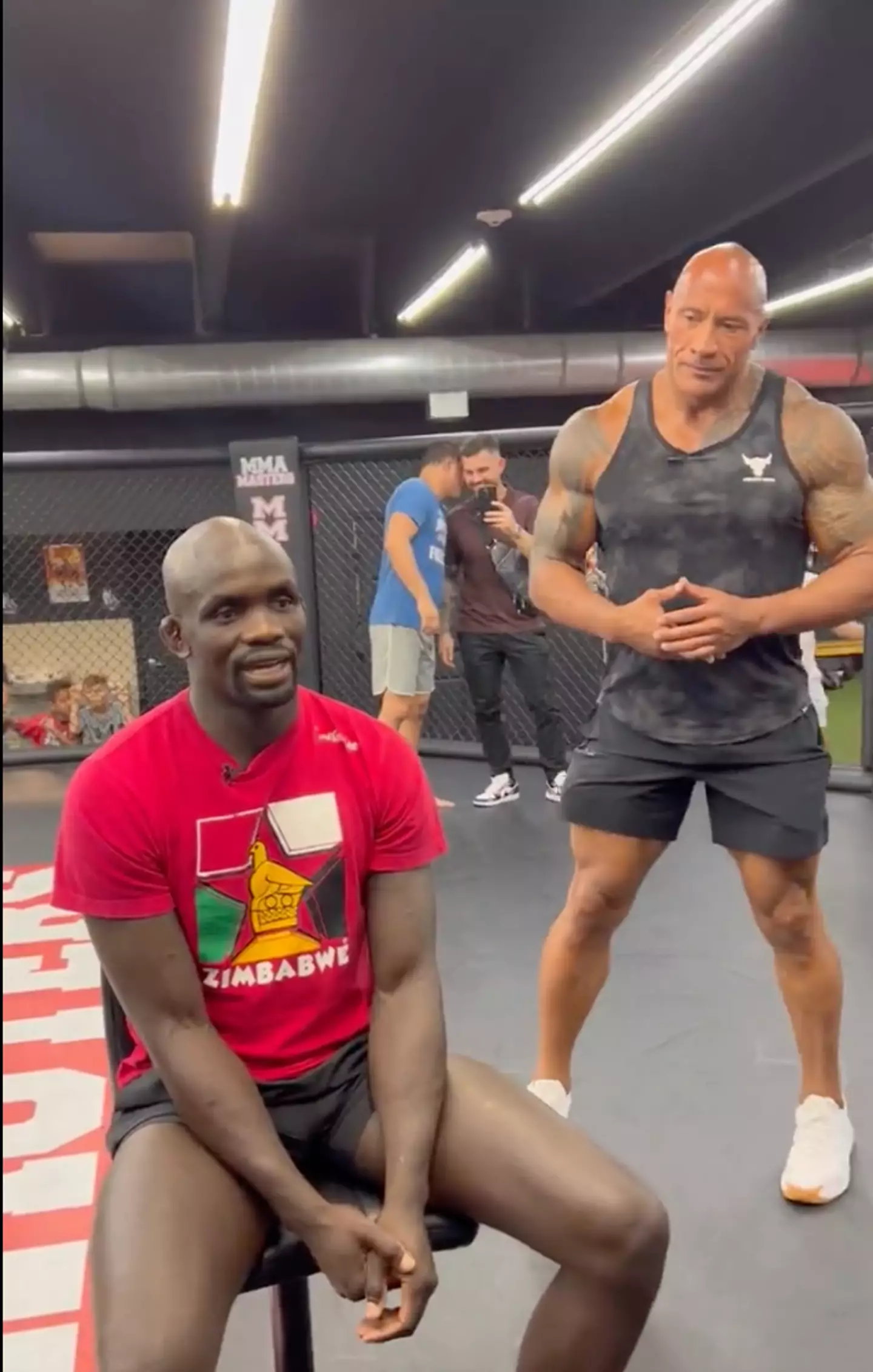 The Rock surprised Gorimbo during an interview.