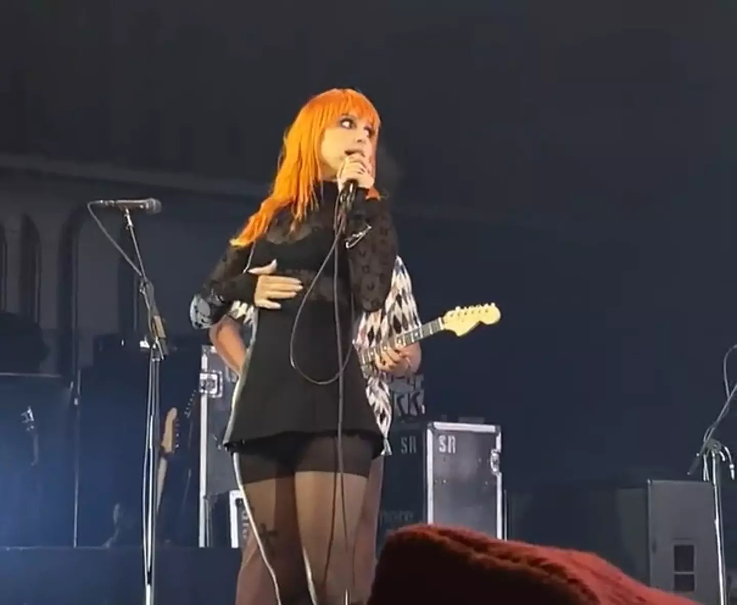 Fortunately the singer was able to break up the gig.