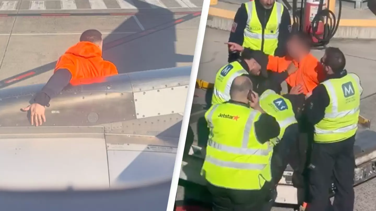 Passengers left 'terrified' after man ‘ripped off’ plane’s emergency door and walked along wing