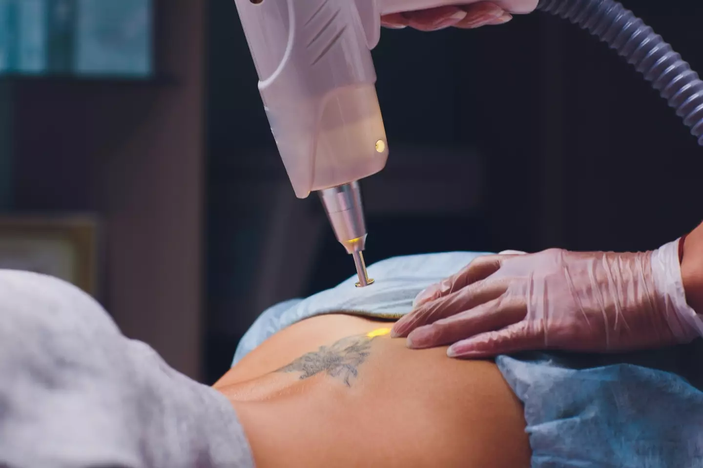 The body's immune system helps to get rid of the ink particles.