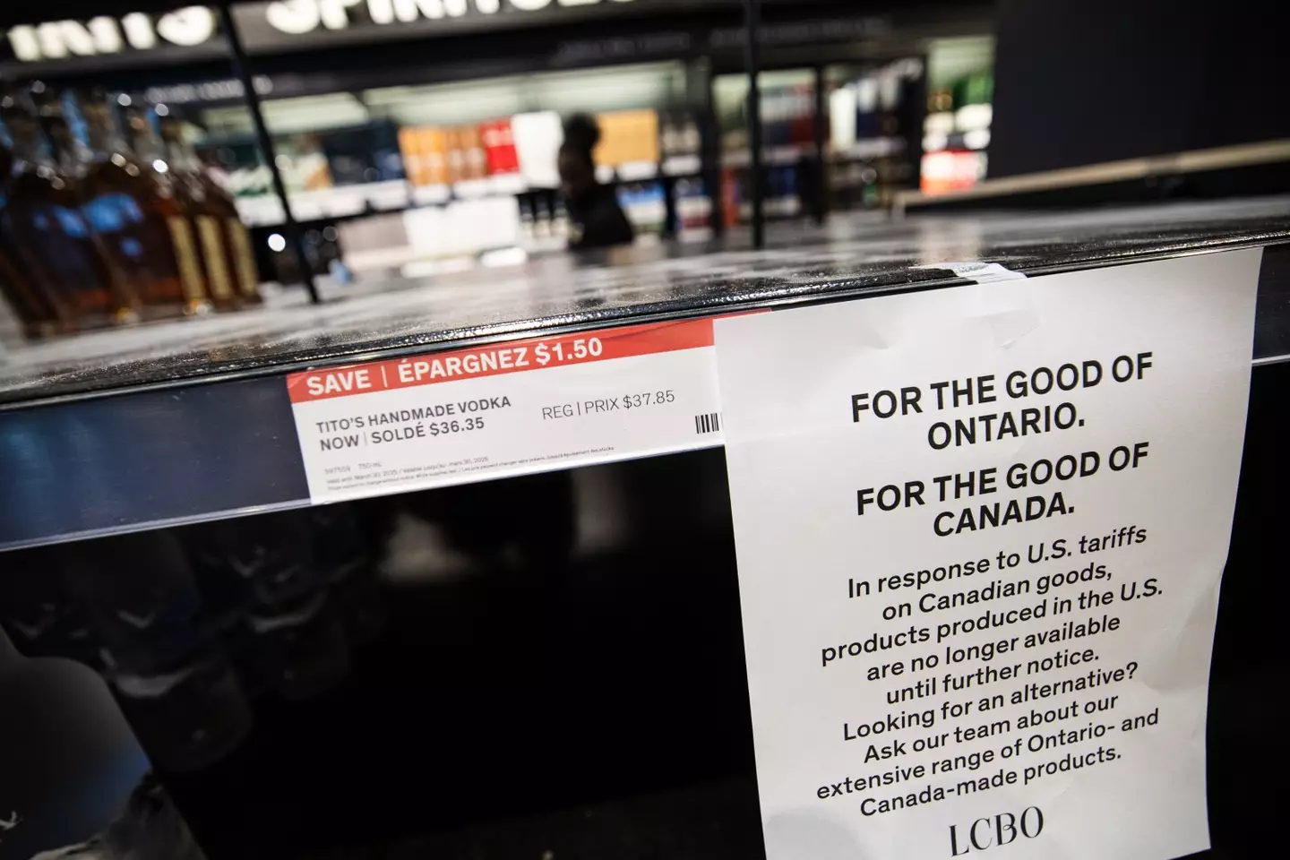 It's safe to say that the country isn't happy about Trump's hiked tariffs (Nick Lachance/Toronto Star via Getty Images)