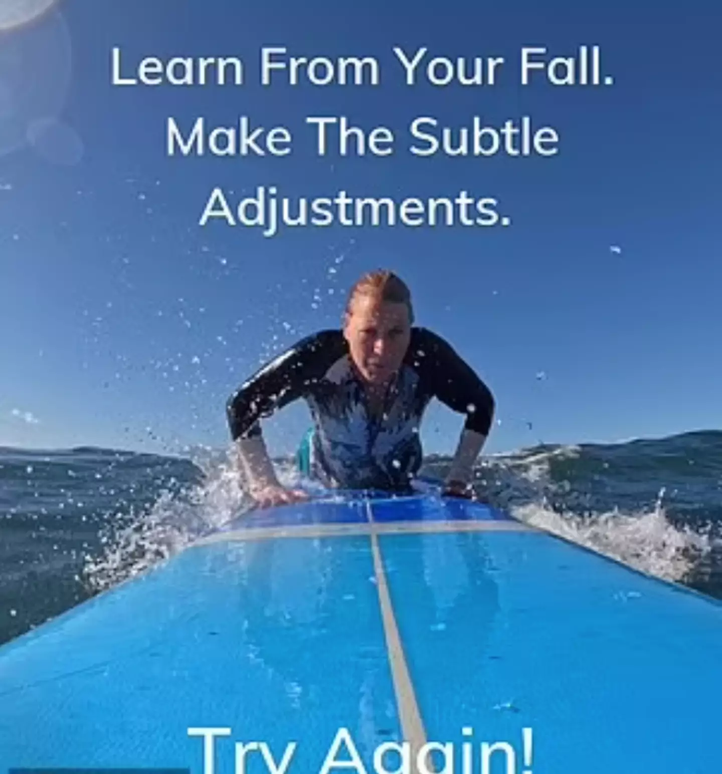 Kristine Allen learning to surf.