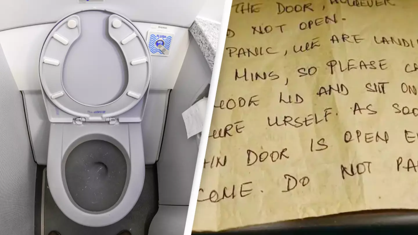 Passenger who spent entire flight trapped in plane's bathroom gets note from flight attendant