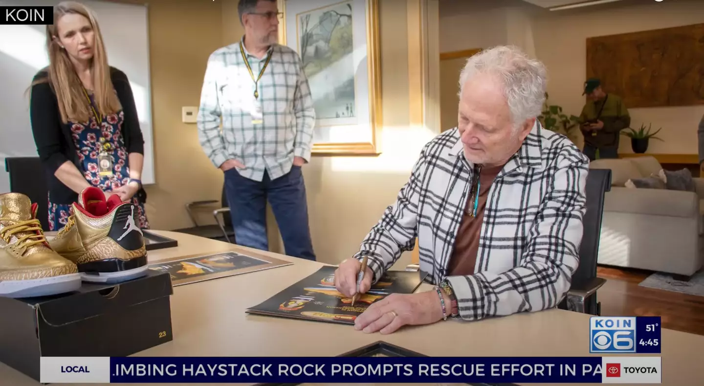 Nike designer Tinker Hatfield authenticated the shoes.