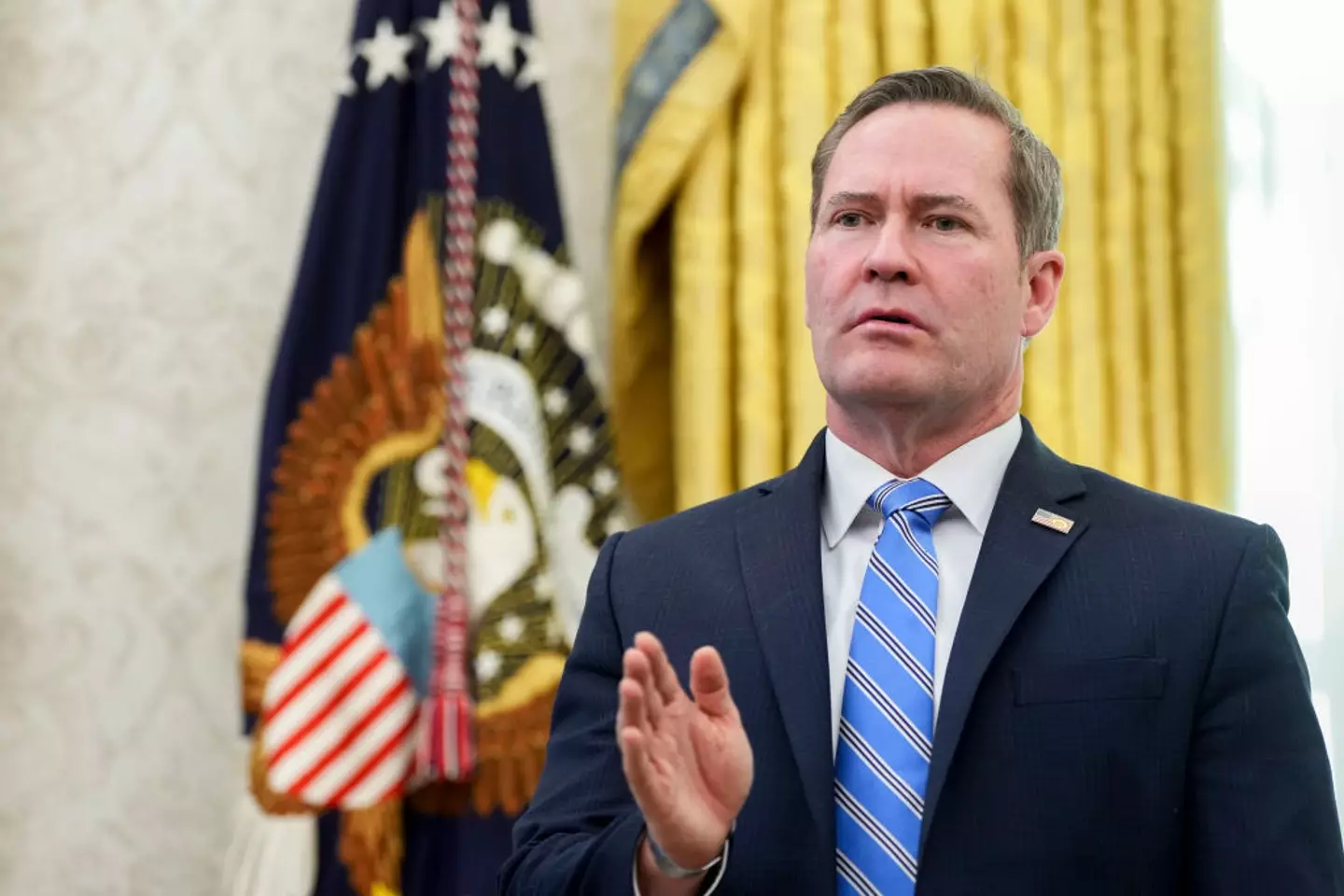 Waltz took responsibility for the Signal chat breach (Chris Kleponis/CNP/Bloomberg via Getty Images)