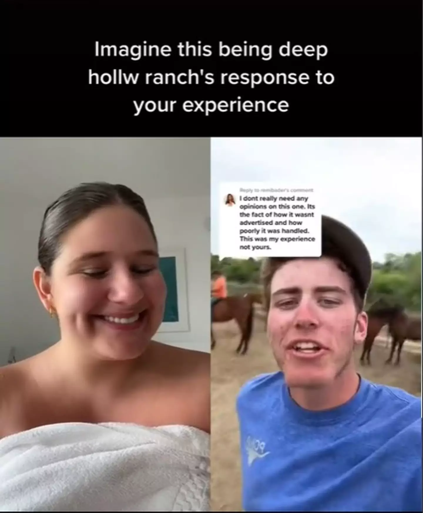 The influencer was later abused on social media by a ranch employee who called her a 'fat b***h'.