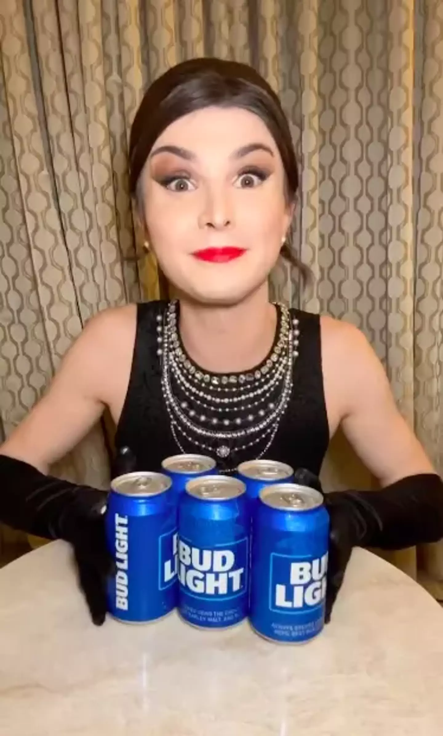 Bud Light sent her some cans of beer to celebrate the one-year anniversary of her transition.