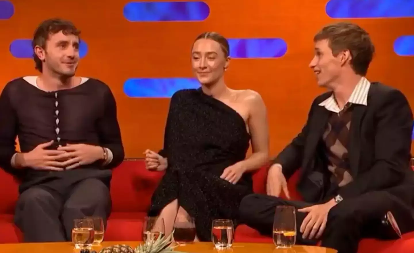 Saoirse Ronan was joined on the couch by Paul Mescal and Eddie Redmayne (BBC/ The Graham Norton Show)