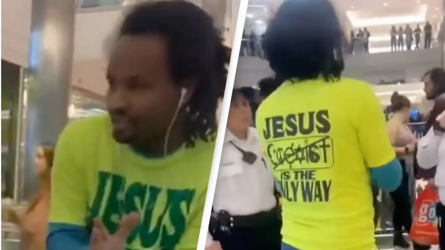 Footage of man being ordered to leave mall over ‘offensive’ ‘Jesus is the only way’ t-shirt sparks outrage