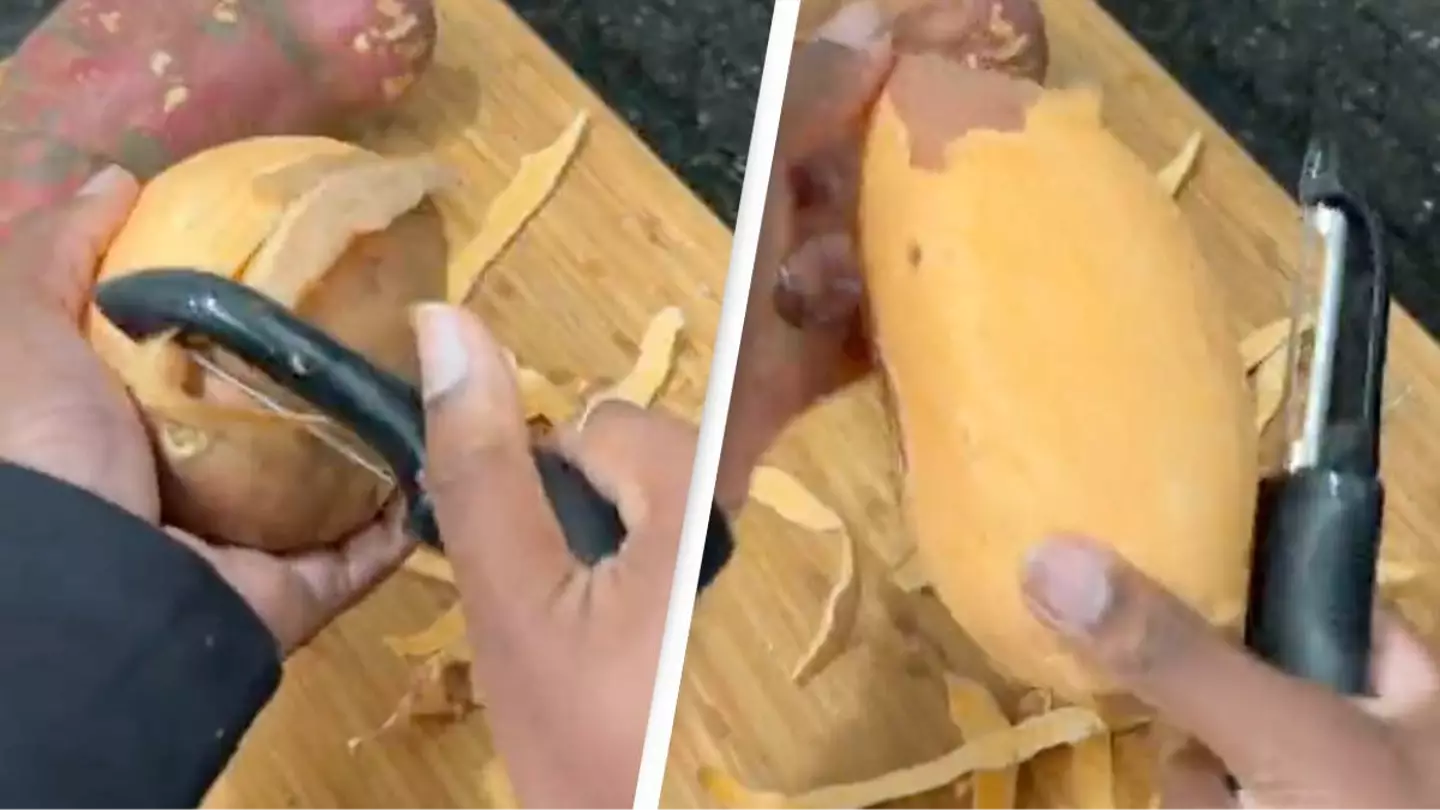 Woman shows correct way to use a peeler and people say they've been doing it wrong this whole time