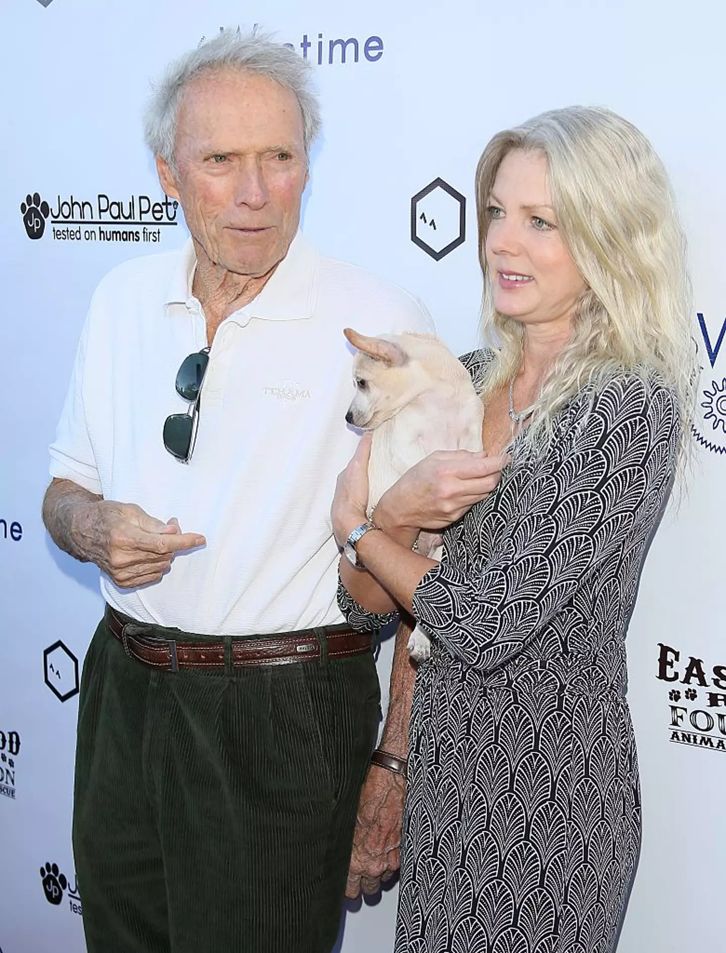 Eastwood and Sandera at the Eastwood Ranch Foundations hosting its 1st annual Fall Garden Party Animal Rescue Fundraiser in 2015. (JB Lacroix/Getty Images)