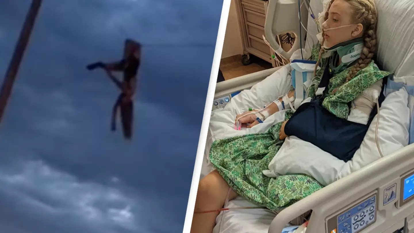 Teen girl left hanging from power line by broken leg after horror crash speaks out on gruesome way she survived