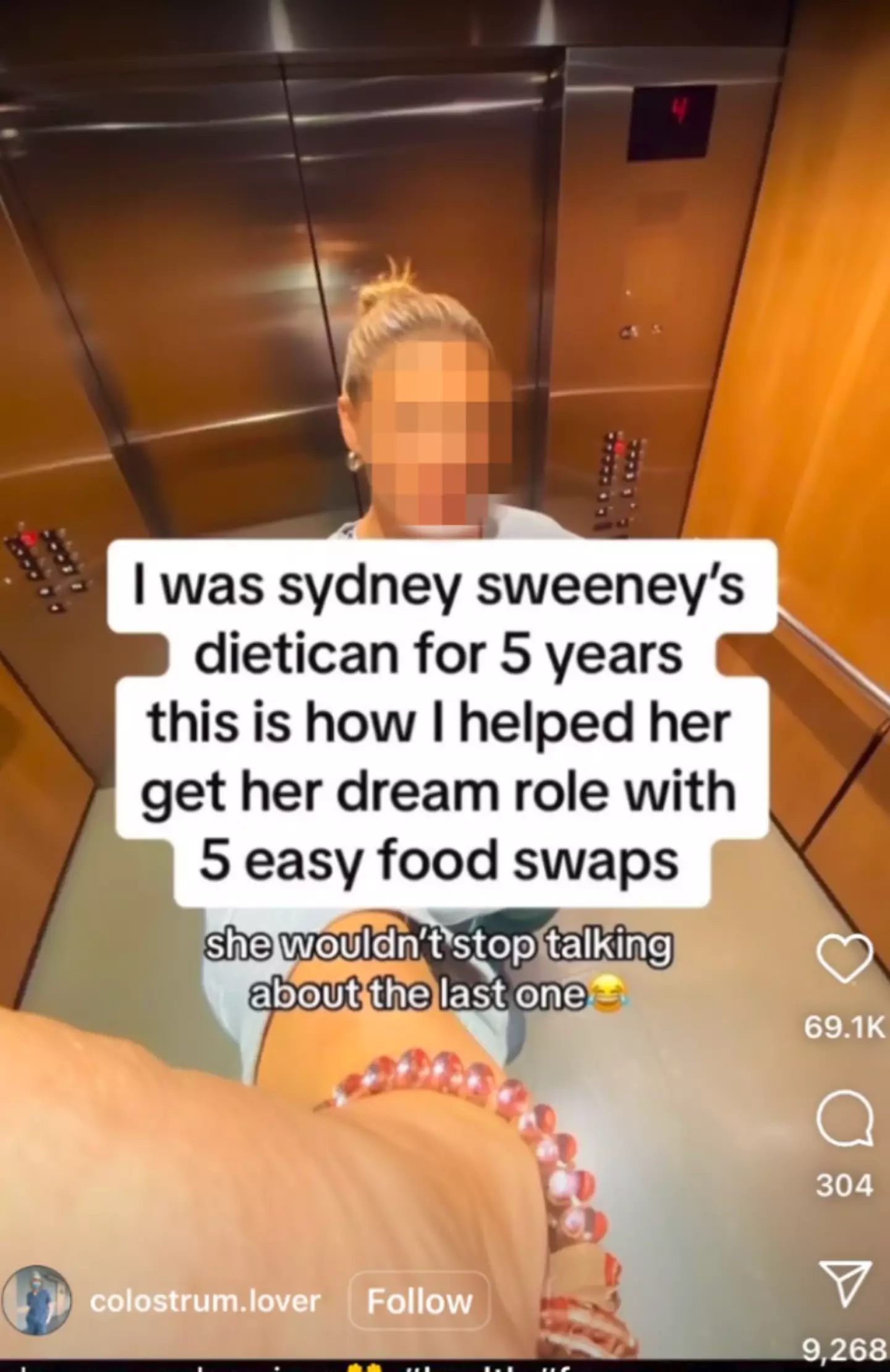 The image 'stole' a picture of a woman online and made a false claim to be Sydney Sweeney's dietician.
