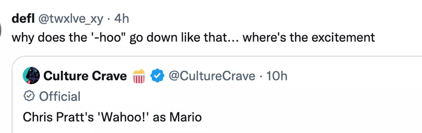 Pratt previously said he was excited for people to hear his character.