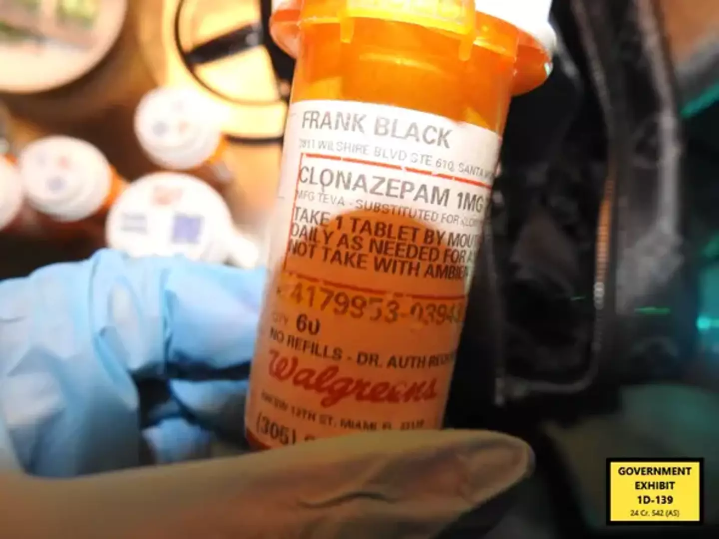 A bottle had the name 'Frank Black' on it (Department of Justice)
