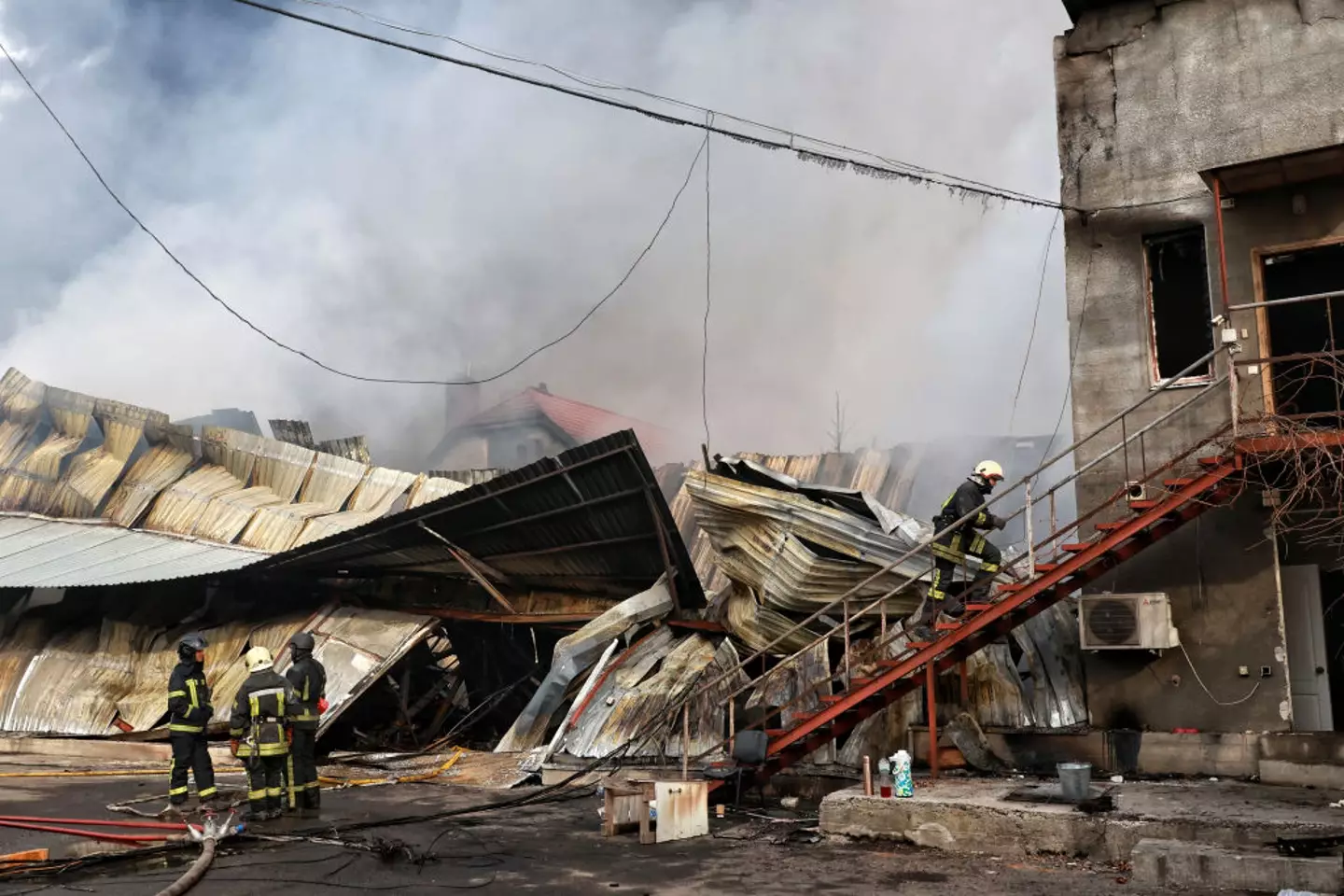 Russia bombarded parts of Ukraine with drone strikes (Ukrinform/NurPhoto via Getty Images)