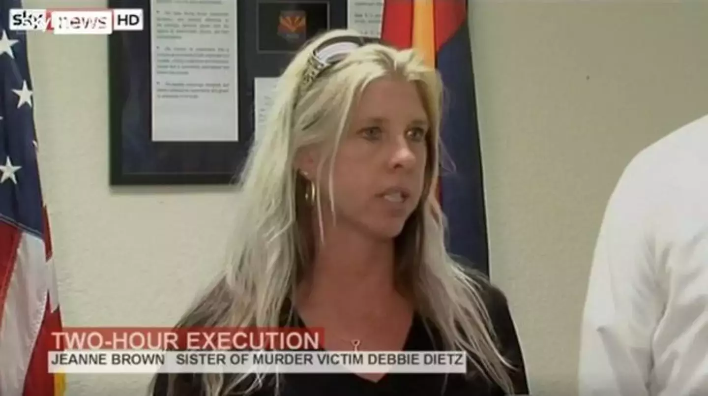 Jeanne Brown said Wood's execution was 'nothing' compared to what he'd put her family though (Sky News)