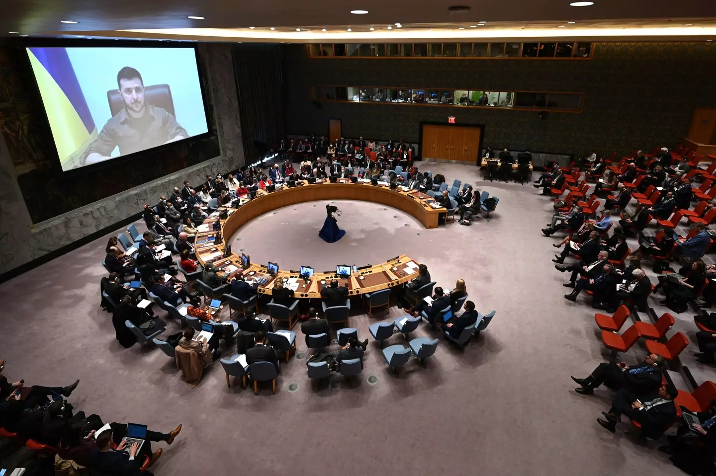 Zelenskyy speaking to the UN General Assembly (Alamy)