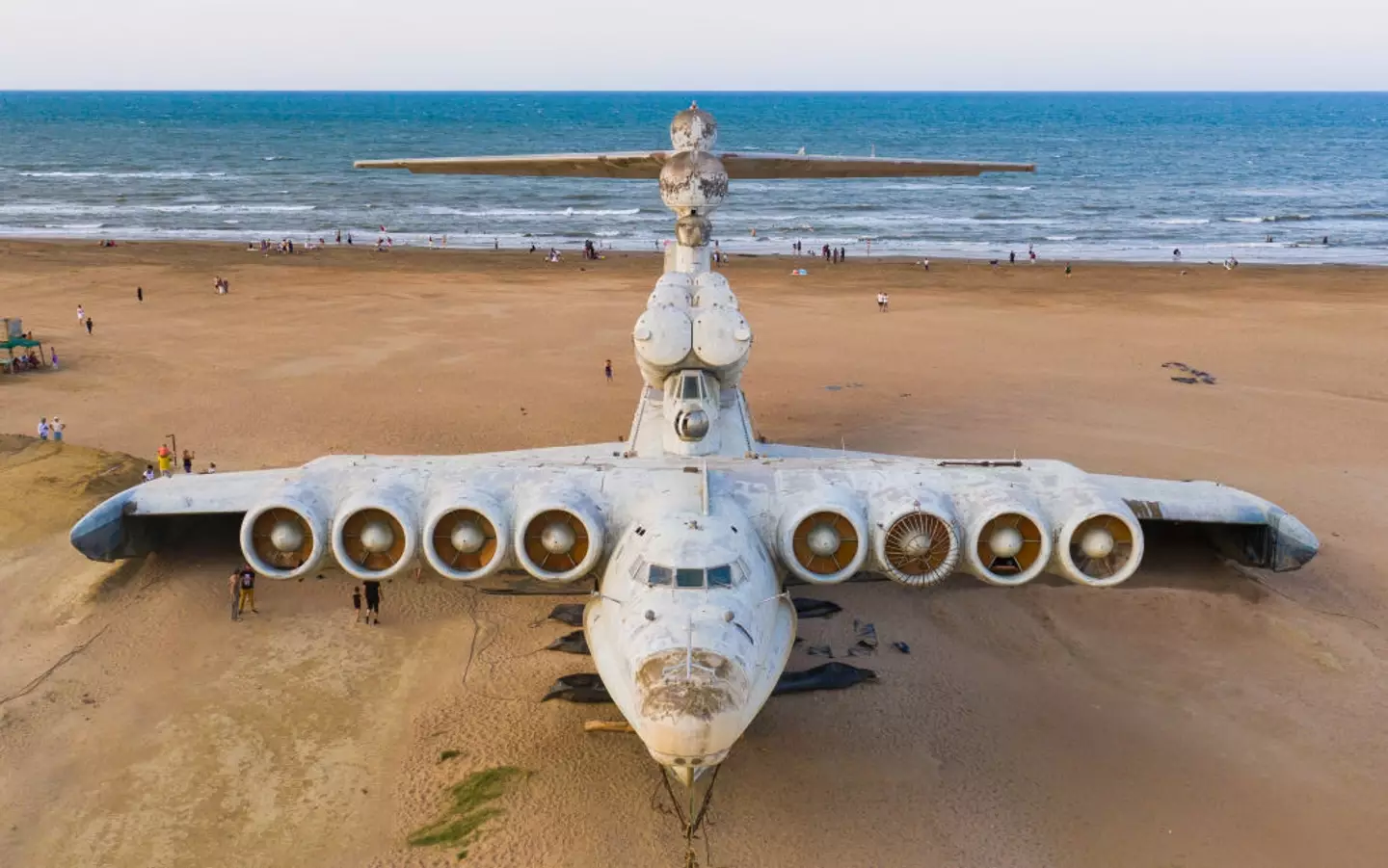 Lun-class ekranoplan, more commonly known as the 'Caspian Sea Monster' (Alexander Manzyuk/Anadolu Agency via Getty Images)
