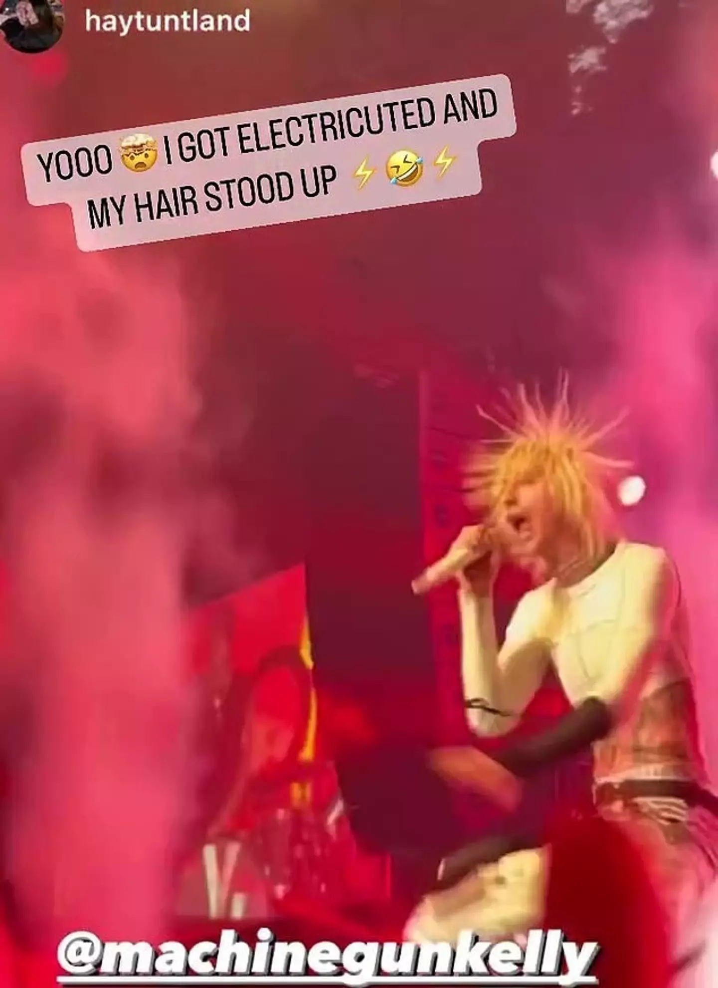 Taking to Instagram Stories, MGK shared a clip of the bizarre incident.