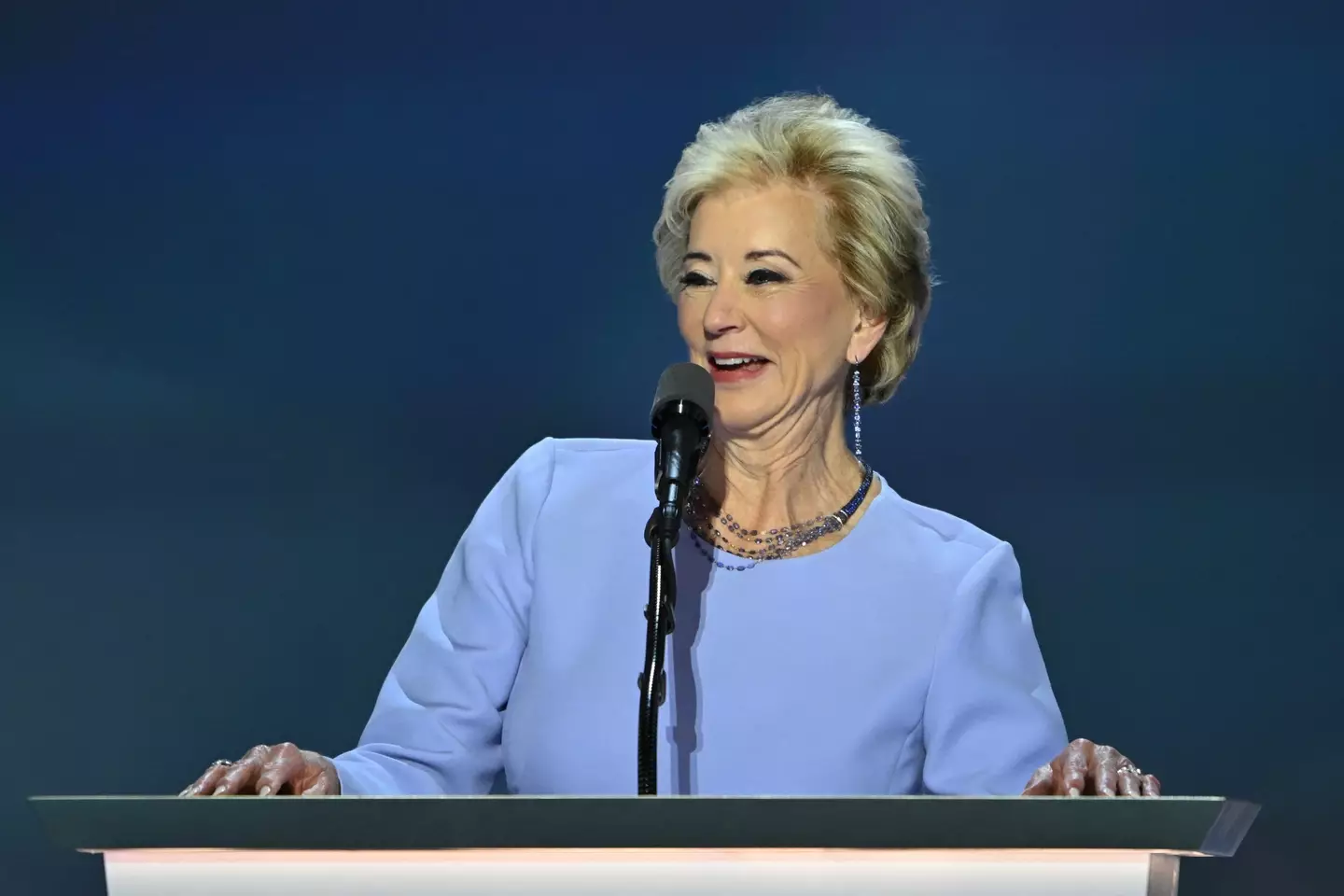 Linda McMahon will quite literally 'fight' (ANDREW CABALLERO-REYNOLDS/AFP via Getty Images)