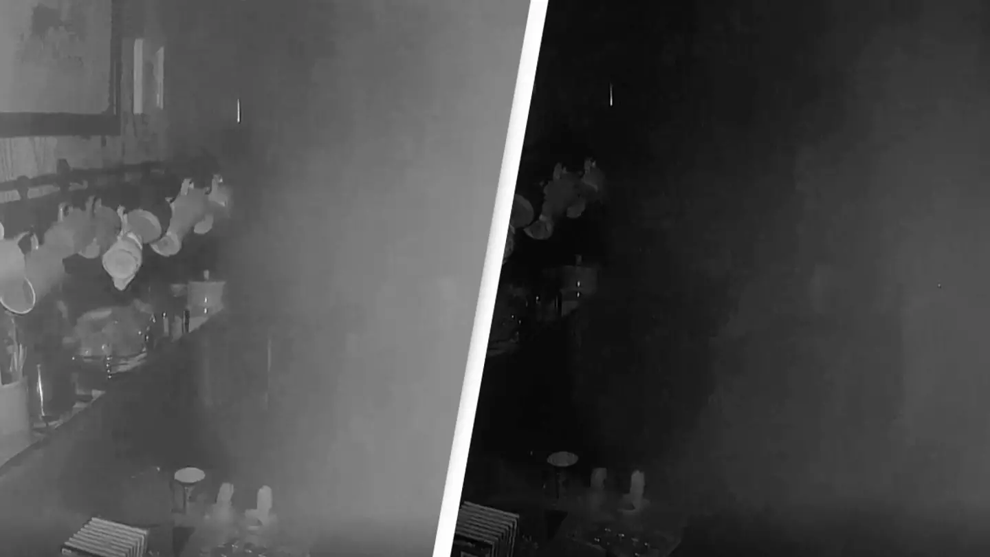 Eerie footage shows 'person made of smoke' appearing on security camera