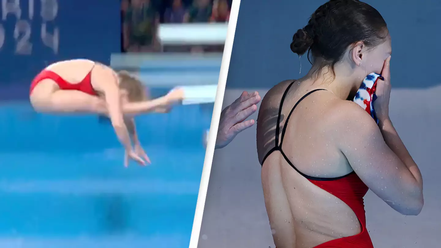 Heartbreak as Olympic diver scores zero after hitting board with feet mid-air