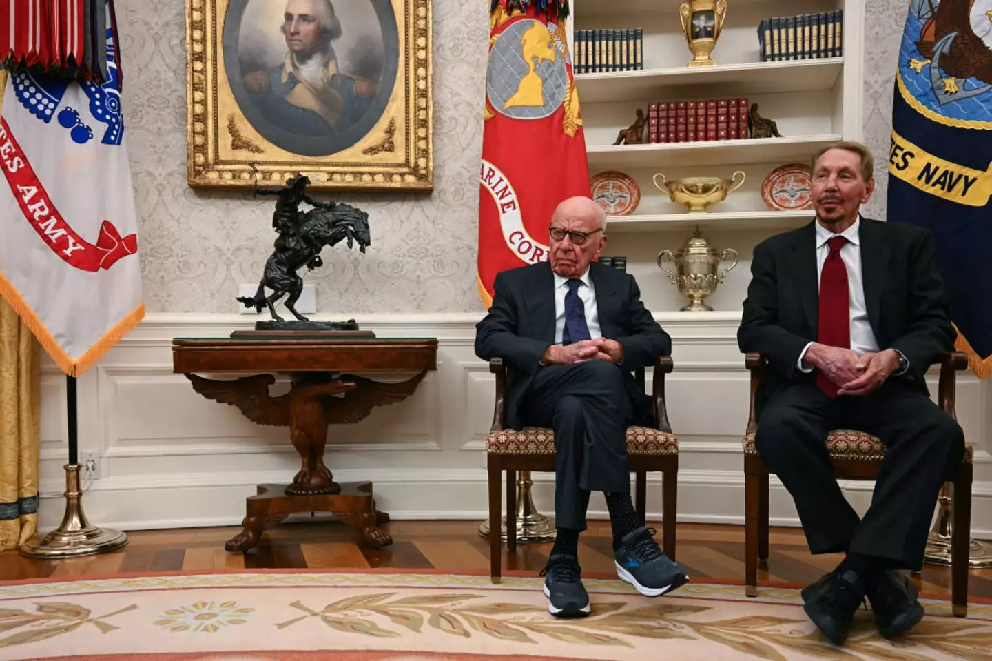 President Trump's support for Ellison could give him similar power to Rupert Murdoch (JIM WATSON/AFP via Getty Images)