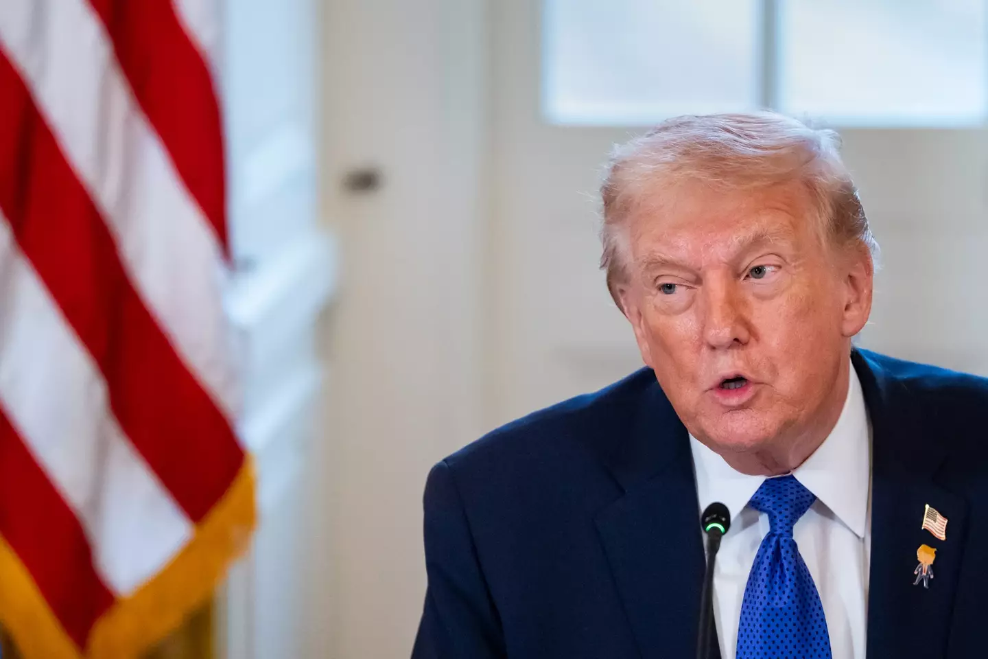 Donald Trump made the renewed threats during a meeting with oil executives (Bonnie Cash/UPI/Bloomberg via Getty Images)