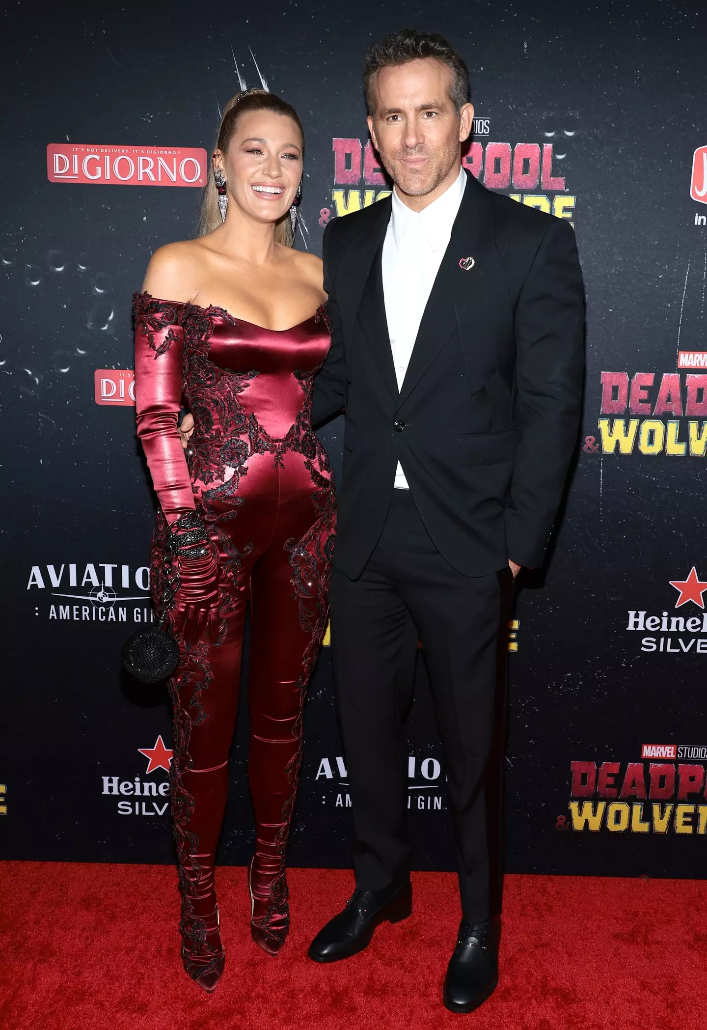 Ryan Reynolds and Blake Lively attended the premiere of Deadpool and Wolverine in New York. (Dimitrios Kambouris/Getty Images)