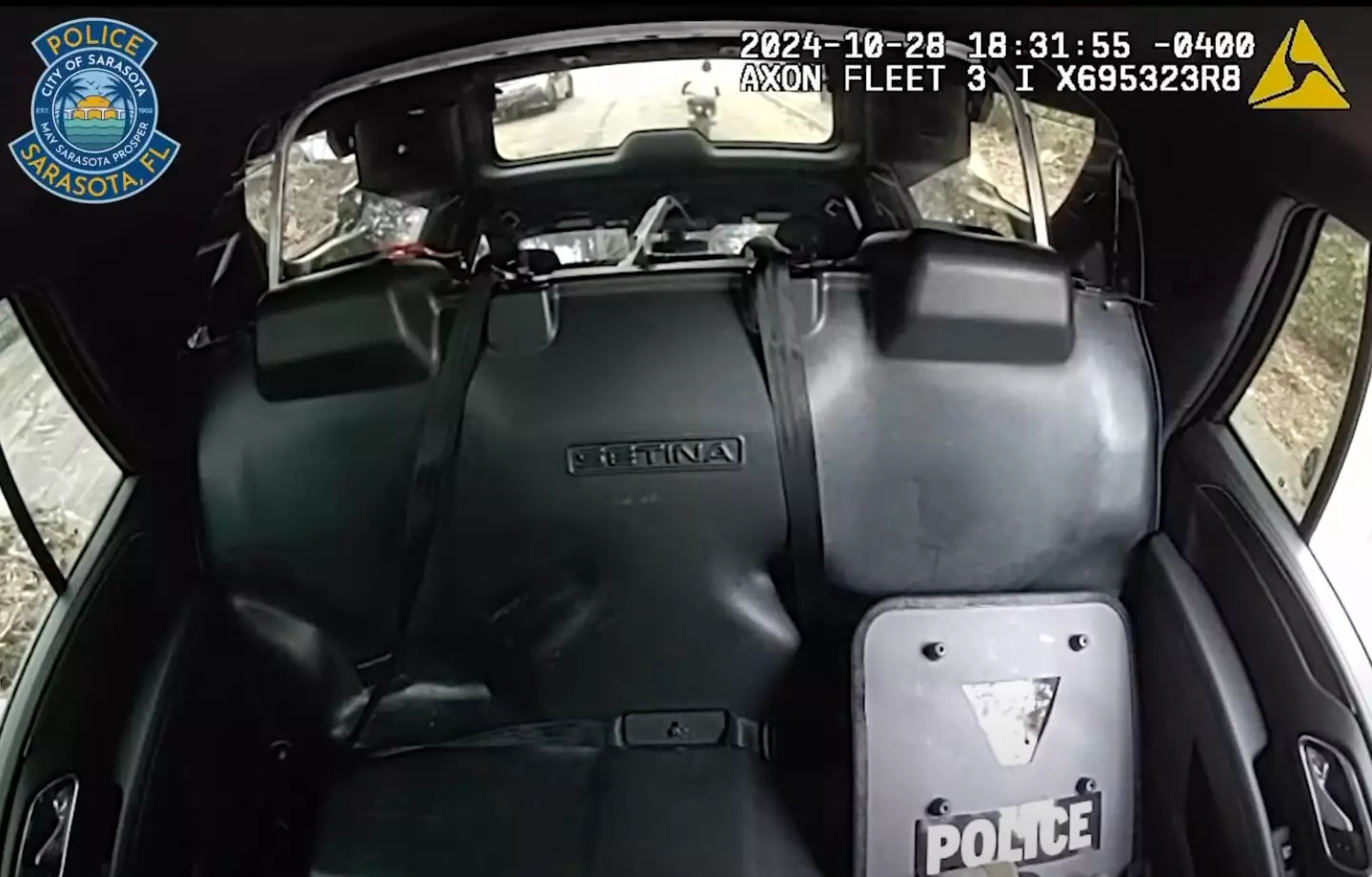 In police footage, you can see the young boy drive past the car (Sarasota Police Department)