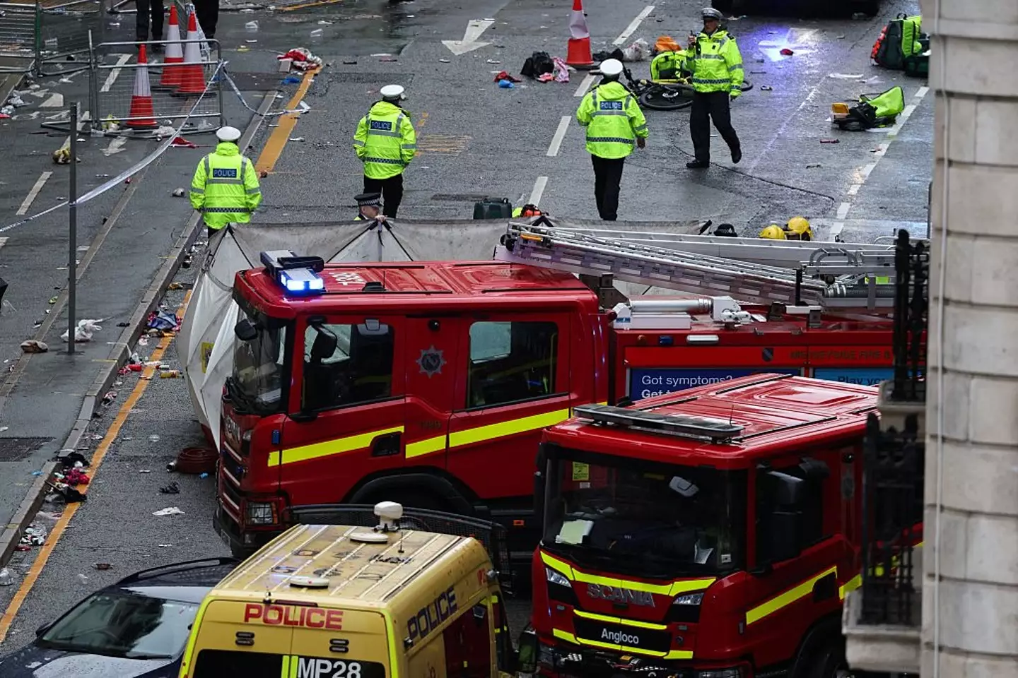 Two people were seriously injured (DARREN STAPLES/AFP via Getty Images)
