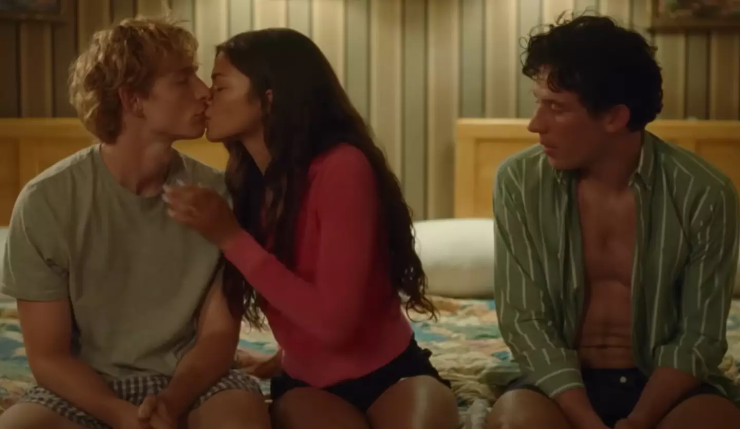 Josh O'Connor and Mike Faist kiss in the movie. (MGM)