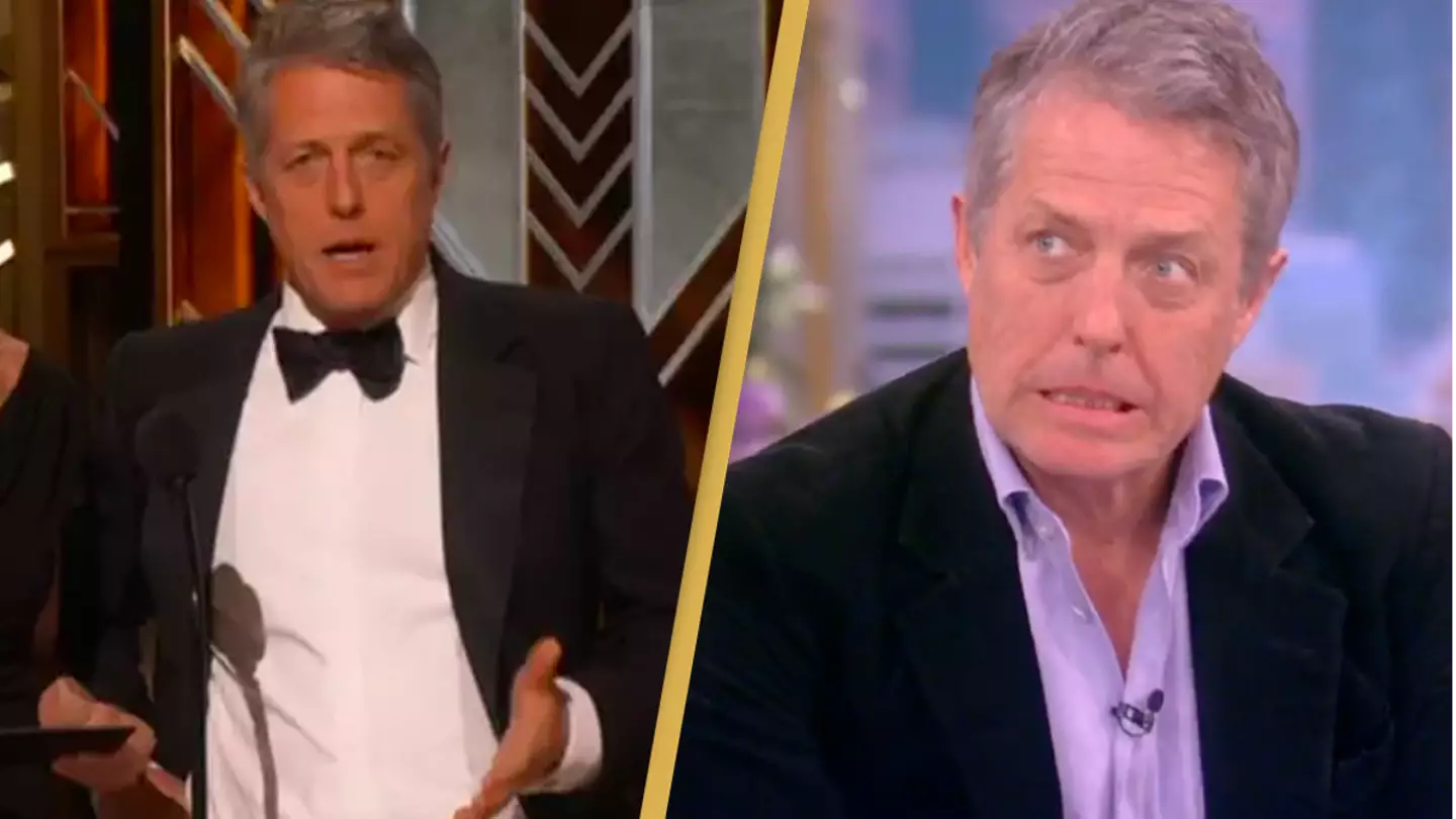 Hugh Grant thinks he got away with his Oscars scrotum joke