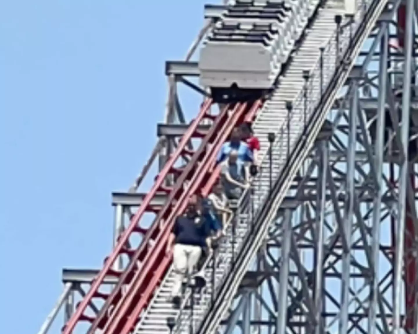 Riders could be seen clinging on as they descended the ride.