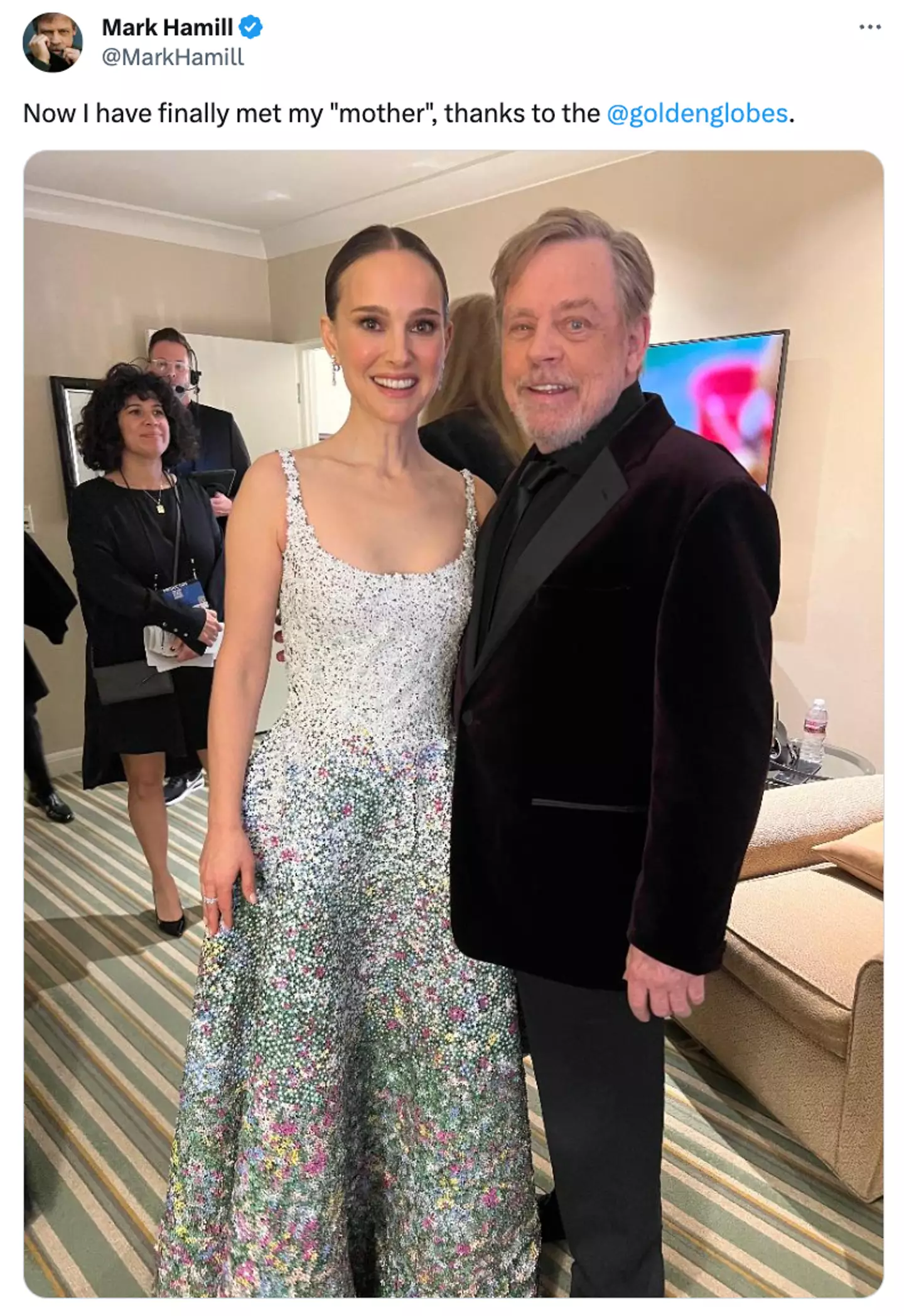 Hamill shared a snap of the two of them on X.